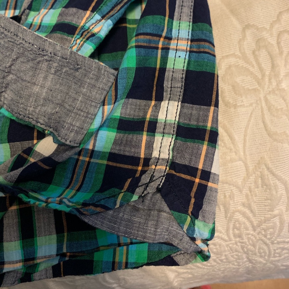 Cat & Jack Plaid Green Button Up - Picture 9 of 9
